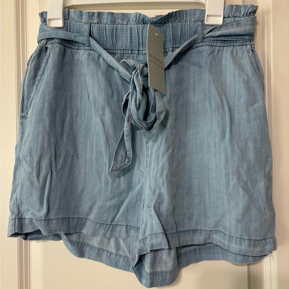 Eesome Paper Bag Tencel Shorts Size Large 29 30 New